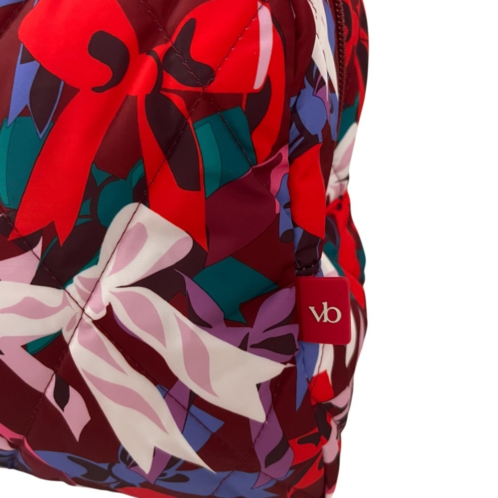 NWT Vera Bradley Extra Large Quilted Cosmetics Makeup Travel Bag Case Bow Show - Picture 4 of 9